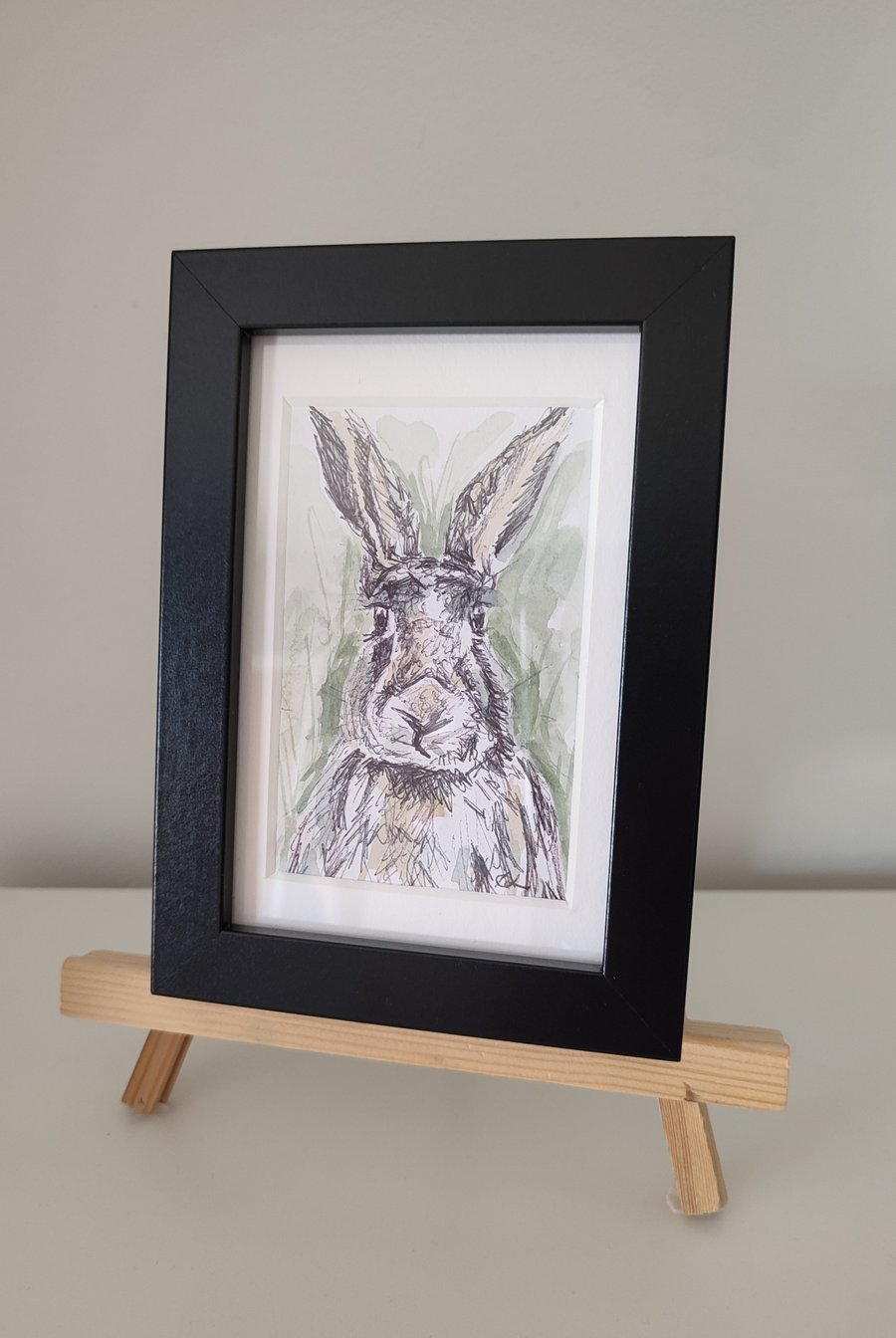 Original watercolour & ink hare