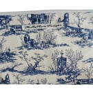 Blue Toile Make Up Bag, Toiletry Bag, Cosmetic Bag