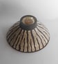 Bowl Black clay stemmed striped Ceramic. - Image 2
