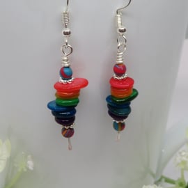 Rainbow Shell Earrings