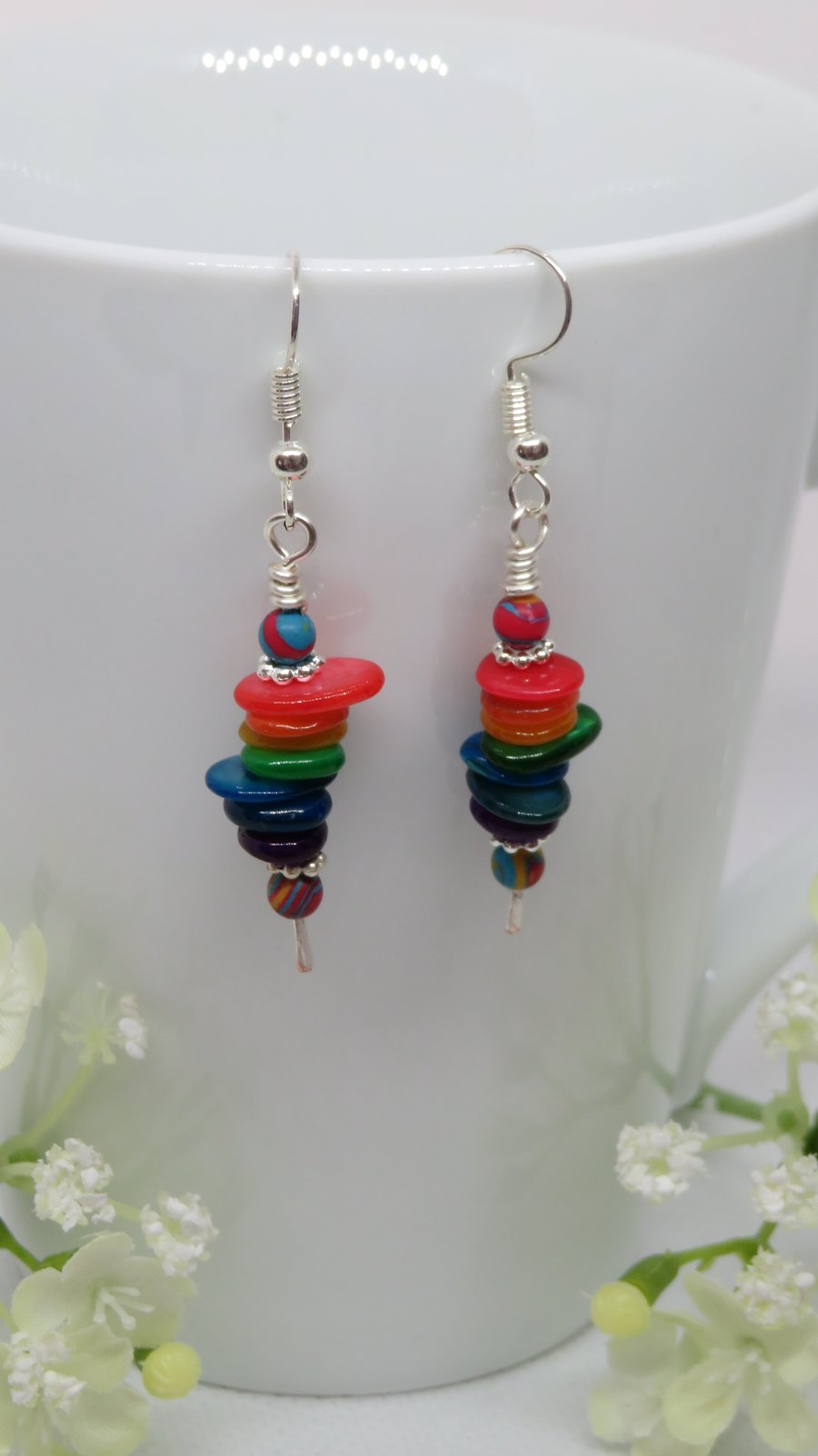 Rainbow Shell Earrings