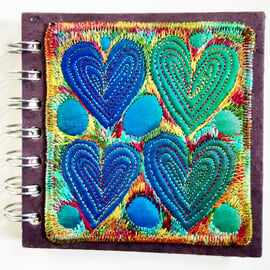 Spiral Bound Sketchbook with Free Machine Embroidery Cover