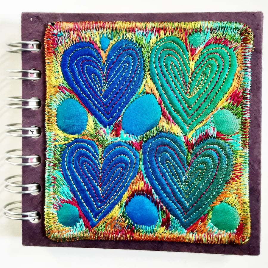 Spiral Bound Sketchbook with Free Machine Embroidery Cover