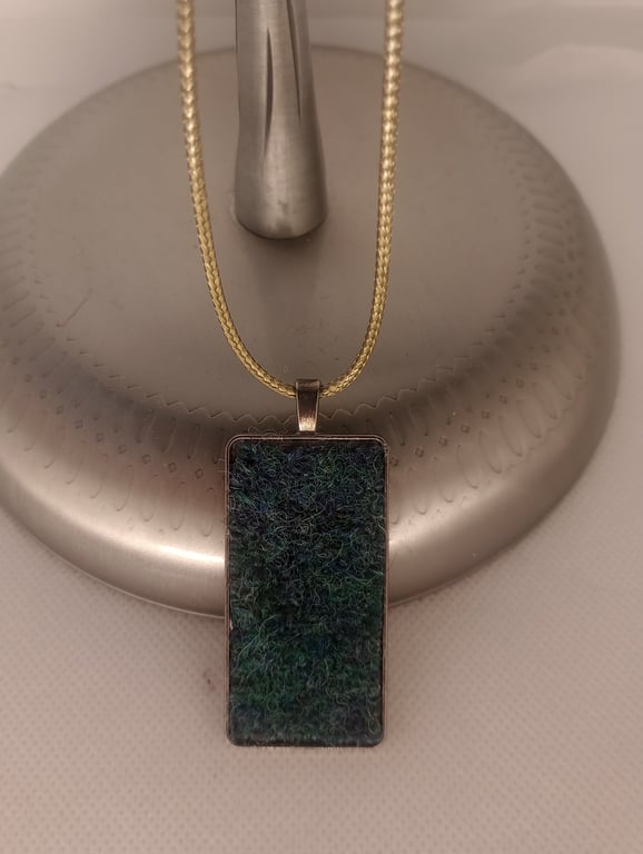 Green Harris Tweed pendant 
