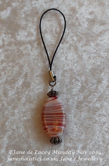 Red & White Beaded Handbag Charm