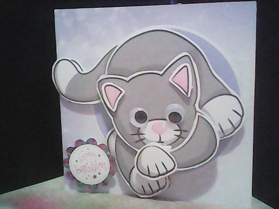 MEOW THE CAT BIRTHDAY CARD