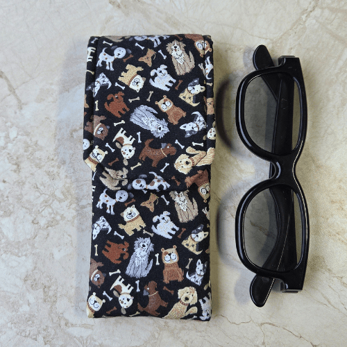Handmade soft dog fabric glasses case
