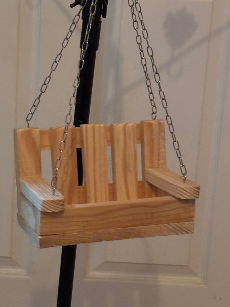 Handmade Wooden Bench Bird Feeder
