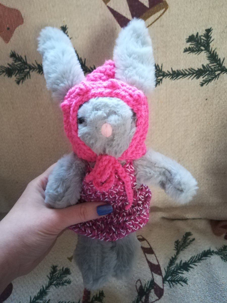 Bunny with Crochet Outfit 
