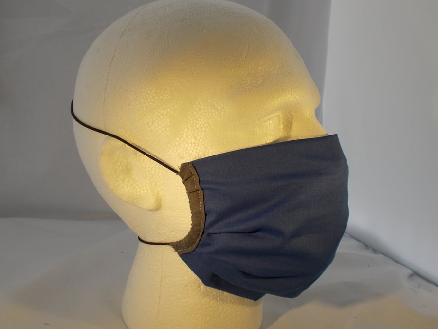 Adult Fabric Face Covering - Plain Blue