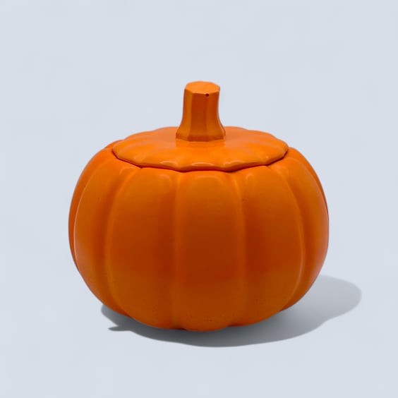 Pumpkin Shaped Pot - Halloween Themed Candle or Tealight Holder