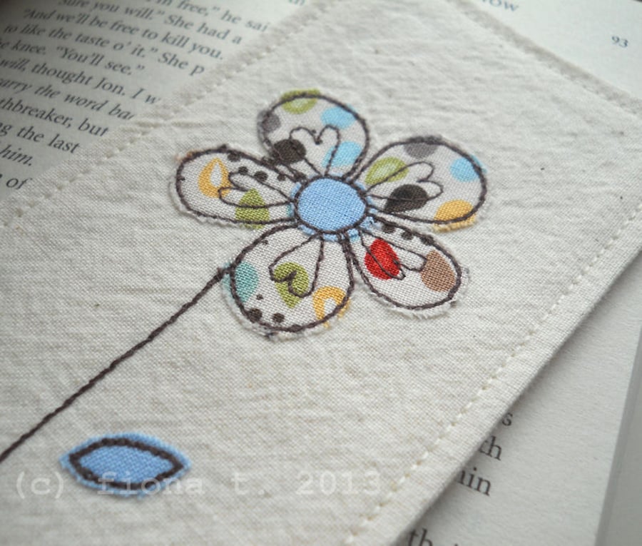 embroidered fabric bookmark - for macmillan