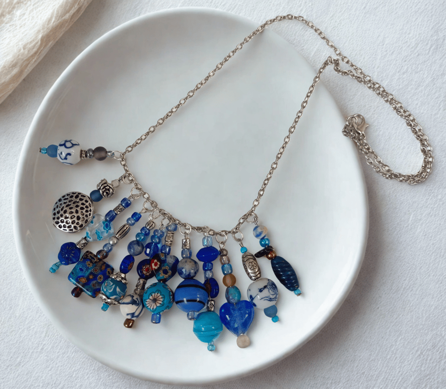Beaded Blues Necklace