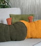 Mustard Yellow Boucle Pumpkin Cushion Autumn Fall Halloween Decor Pillow - Image 3