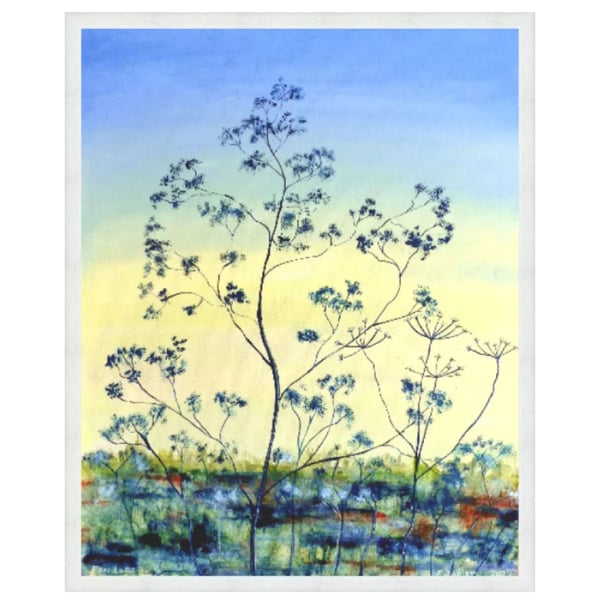 Wildflowers Landscape Framed Oil Painting Cow Parsley Impressionist Art