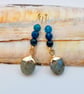 Labradorite & Peacock Agate Drop Earrings, Birthday, Anniversary, Gifts For Her