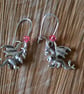 Dragon earrings with pink crystal - Image 2