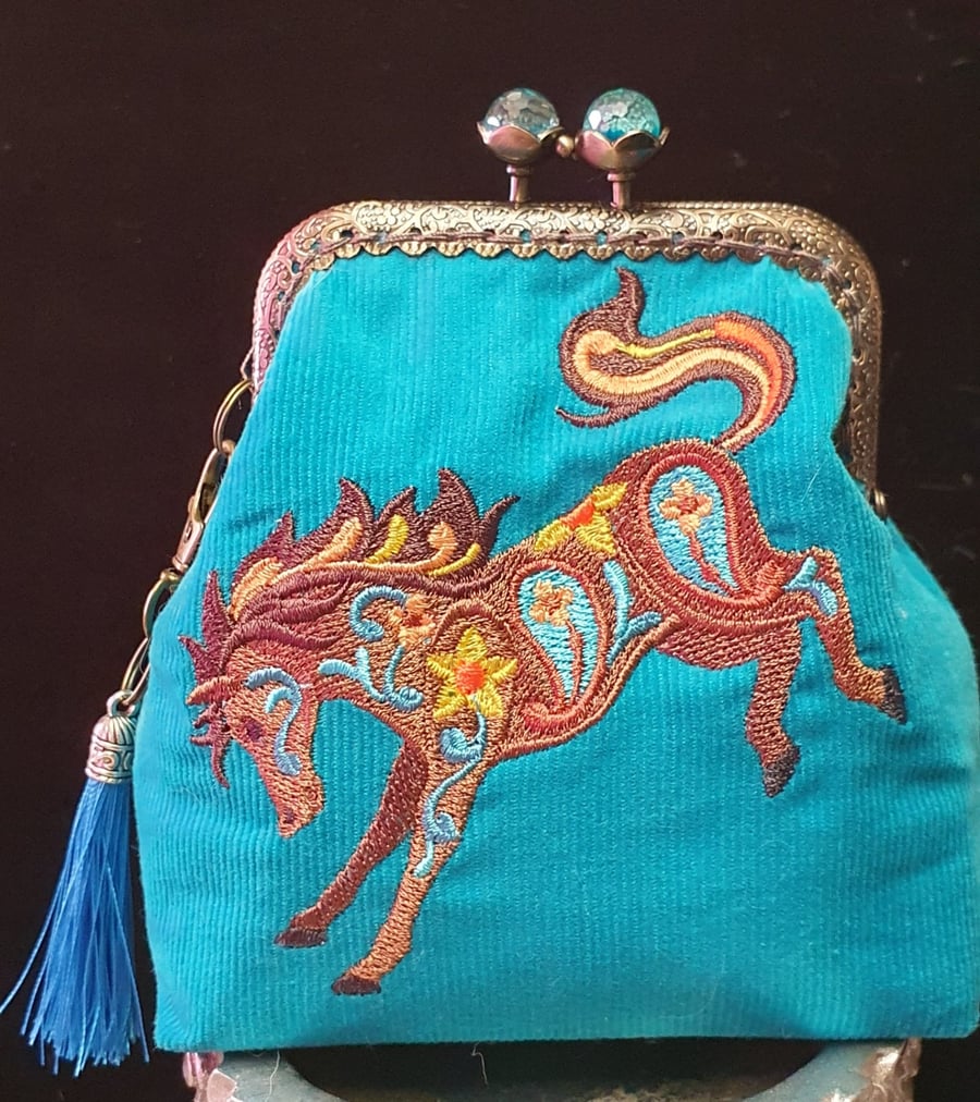 Bucking Bronco Flower Power Coin Purse 