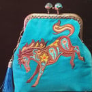 Bucking Bronco Flower Power Coin Purse 