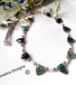 Designer Raw Natural Emerald & Wello Opal  Sterling Silver Necklace ONE OFF - Image 2