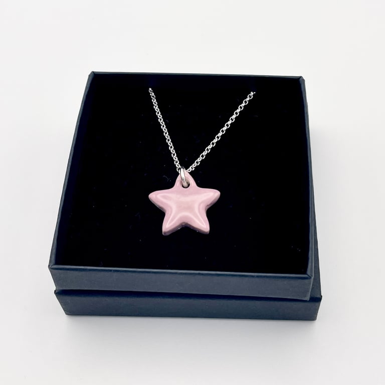NEW! Pastel purple porcelain star pendant