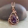 Amethyst and Copper Gothic Necklace