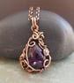 Amethyst and Copper Gothic Necklace - Image 1