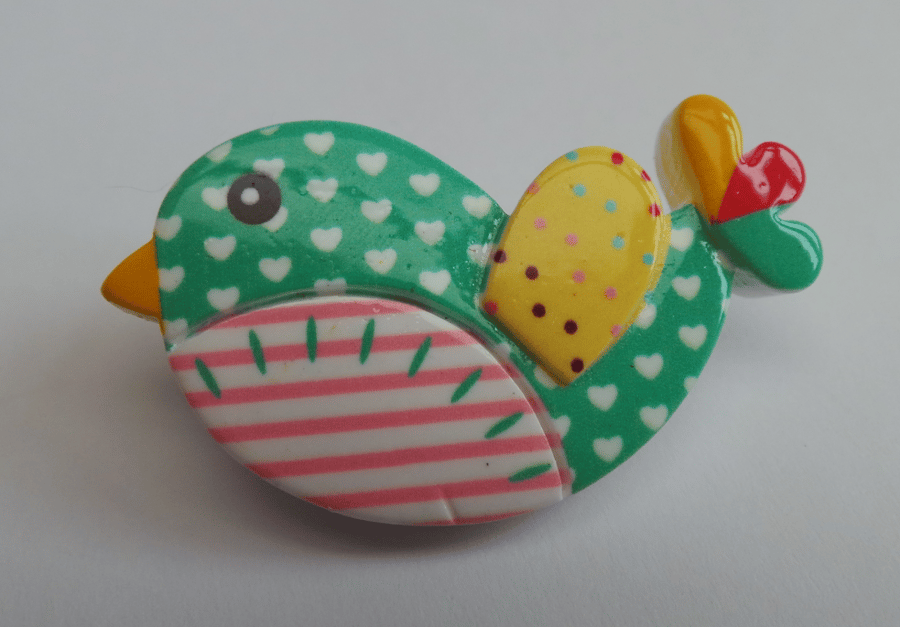 Lovely resin Bird brooches - 8 different colours