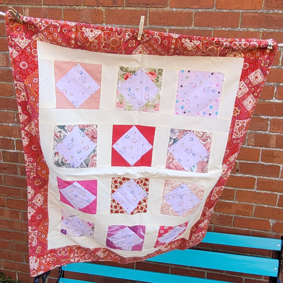 Homemade colourful Jemima puddle duck baby,child quilt 