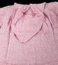 Baby girl hooded cardigan in pink and cream 0-3 months - Image 5