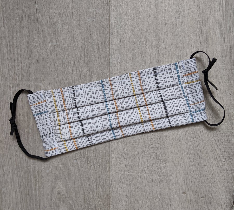 Stripe Fabric Face Mask with adjustable elastic - Charity donation