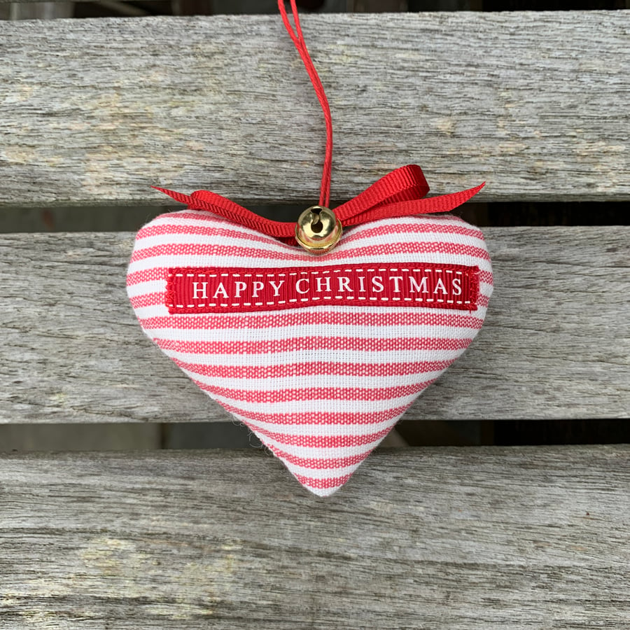 CHRISTMAS HEART - red stripes