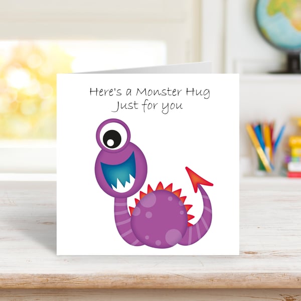 Google Eyes Monster Hugs Greeting Card. Design 8