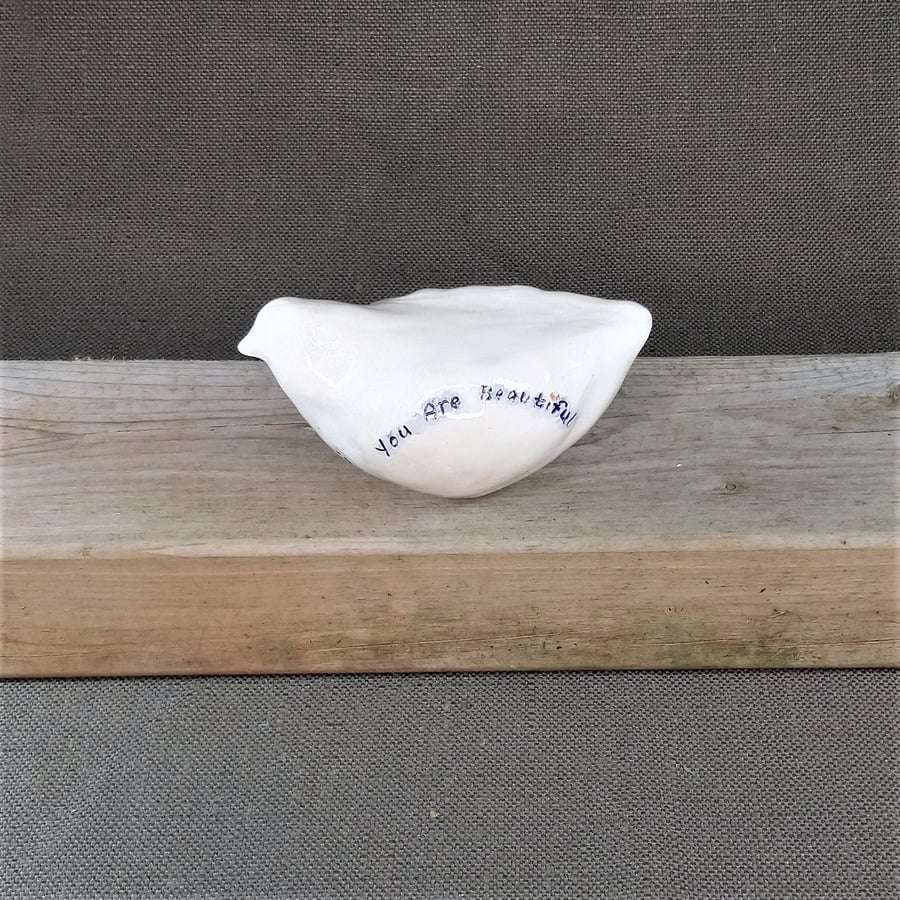 You are beautiful - Bird sculpture paperweght for stress relief and good vibes