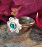 Turquoise Glitter Glass Ring - Image 1