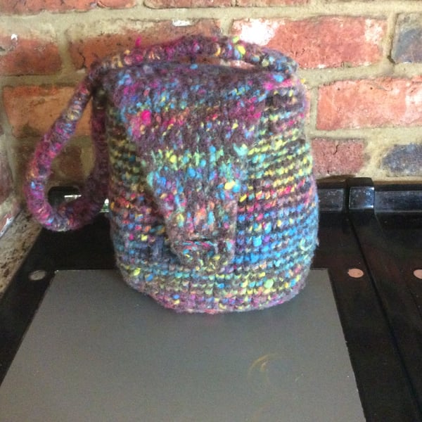 Multi coloured felted shoulder bag