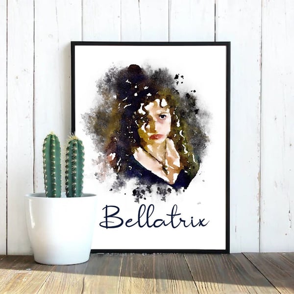 Bellatrix Art Print Loose Watercolour Print Harry Potter Fan Art