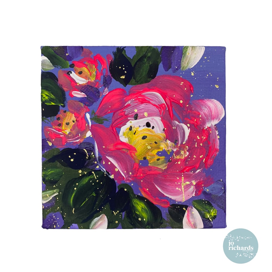 'Ruffles' Acrylic on Canvas 10x10cm Original Painting 