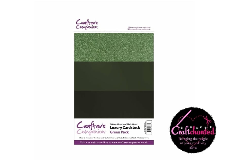Crafter's Companion - Luxury Cardstock Pack - Green - A4 - 250gsm - 30 Sheets
