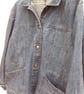 Upcycled denim jacket - orange patchwork - Image 6