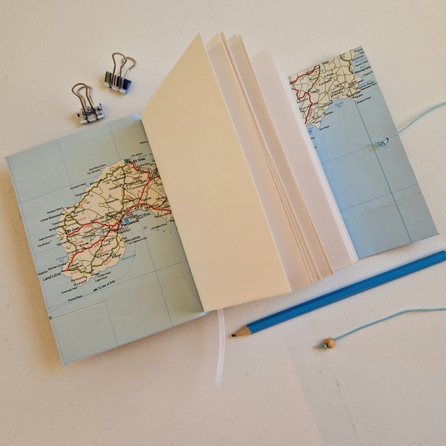Cornwall Map Journal, Travel or Holiday, A6
