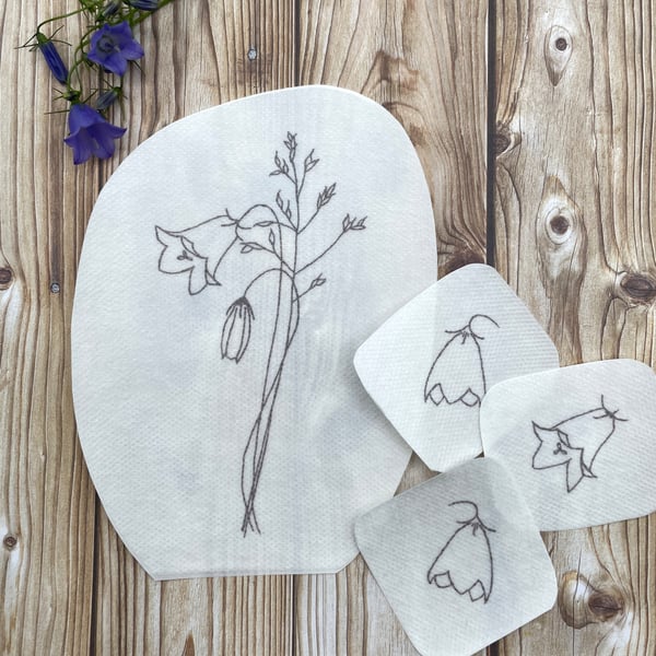 Harebell embroidery patches. DIY hand embroidery patterns