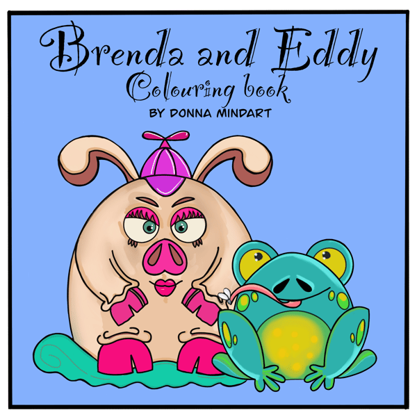 Brenda and Eddy Colouring Book, Hand drawn