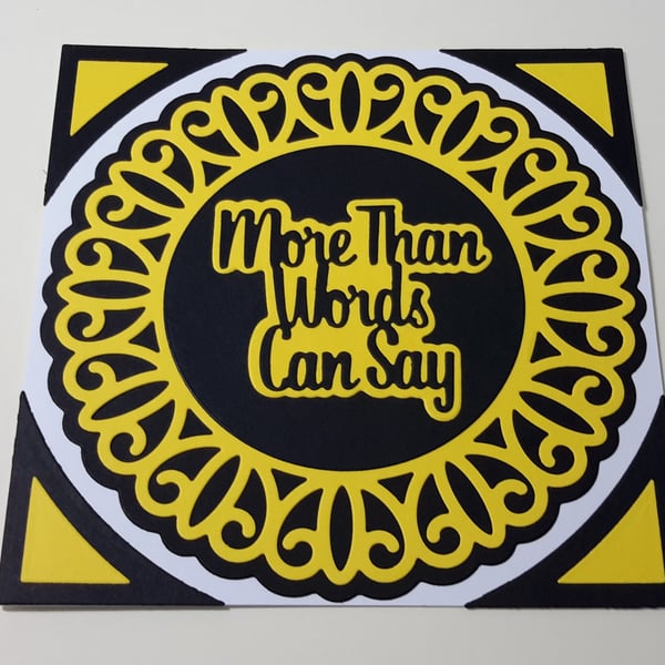 More Than Words Can Say Greeting Card - Yellow And Black