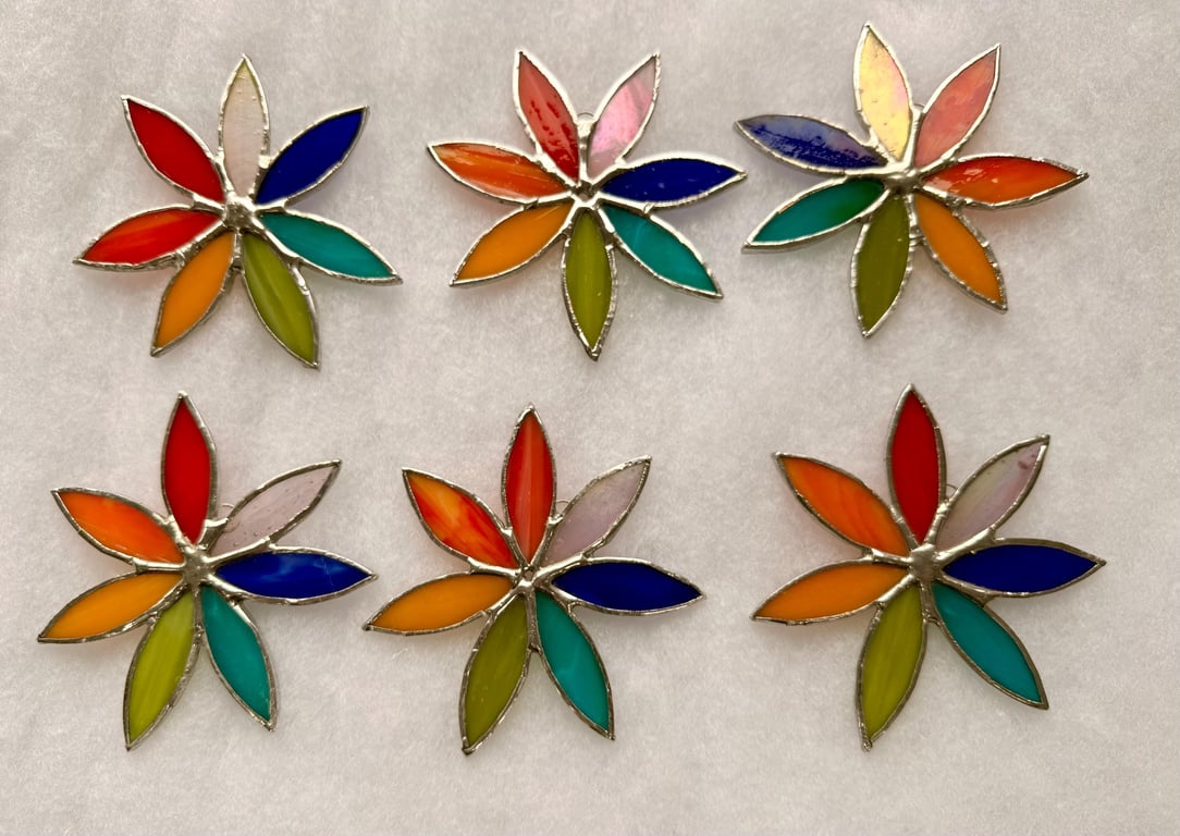 Stained glass rainbow flower