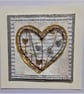 A Single Silver Wire Love Heart on Gold Handmade Artwork. How Lovely!!! XXX - Image 2