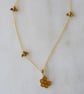 3 Bees and Honeycomb Pendant with gold plated Chain