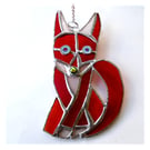 Fox Suncatcher Stained Glass Funky Red