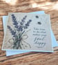 Vintage Lavender Botanical Greeting Card. Handmade Parchment Paper Card. - Image 2