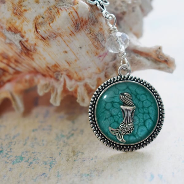 Mermaid Pendant Necklace, Ocean Themed Jewellery